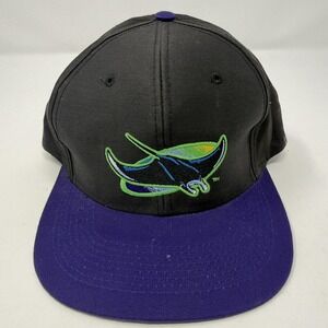 Vintage Tampa Bay Devil Rays Hat Cap Snap Back Logo 7 Black MLB Baseball  90s